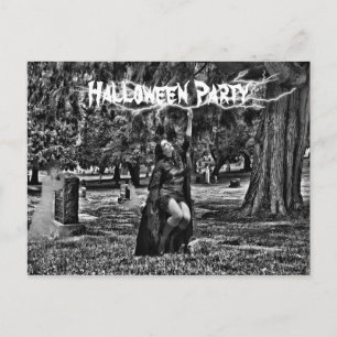 Cartão Postal De Convite Partido do Dia das Bruxas