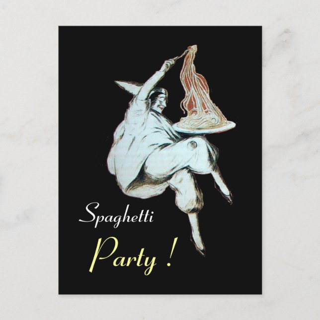 CARTÃO POSTAL DE CONVITE PARTIDO ESPAGHETTI ITALIANO KITCHEN, RECEITA RESTA (Frente)