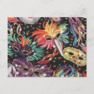 Cartão Postal De Convite Partido Mardi Gras