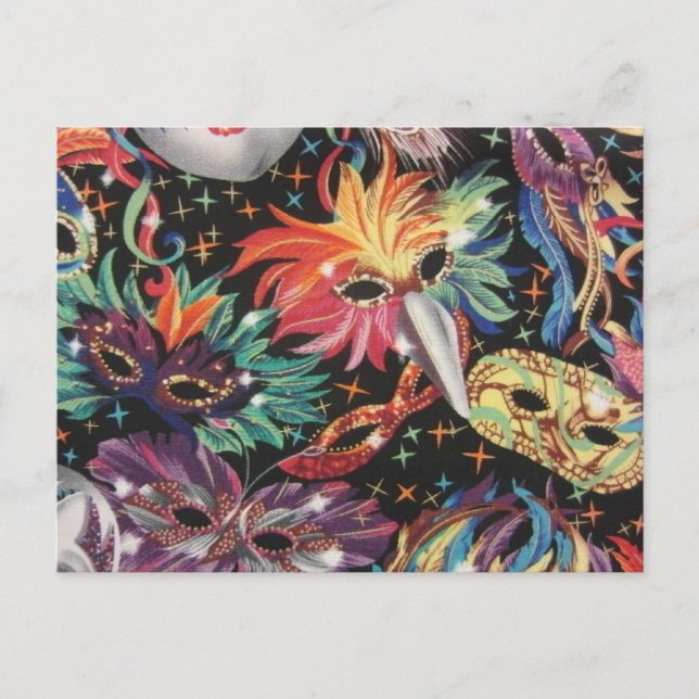 Cartão Postal De Convite Partido Mardi Gras (Frente)