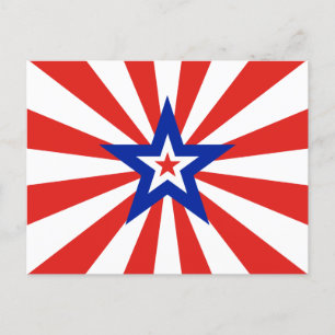 Cartão Postal De Convite Partido Patriótico Americano do Starburst Vermelho