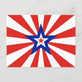 Cartão Postal De Convite Partido Patriótico Estrela Vermelha Americana Expl