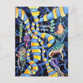 Cartão Postal De Convite Partido Tropical - Luminescência Abstrato tropical