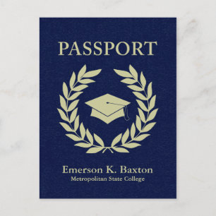 Cartão Postal De Convite passaporte de graduação