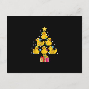 Cartão Postal De Convite Pato de Borracha Árvore de Natal Pato Quack Natal