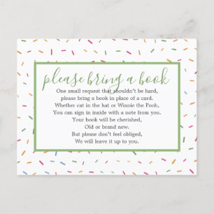 Cartão Postal De Convite Pedido de Inserção de Livro no Chuveiro de Bebê Ba