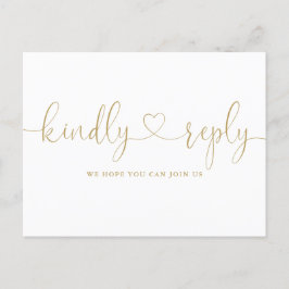 Cartão Postal De Convite Pedido de Música de Rota de Coração de Ouro RSVP