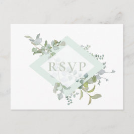Cartão Postal De Convite Pedido de Música de RSVP de Casamento Botânico em