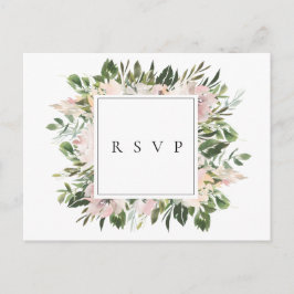 Cartão Postal De Convite Pedido de Música de RSVP de Casamento Botânico Ros