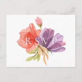 Cartão Postal De Convite Pedido de Música de RSVP de Casamento com Floral T