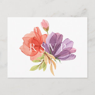 Cartão Postal De Convite Pedido de Música de RSVP de Casamento Floral Tênue