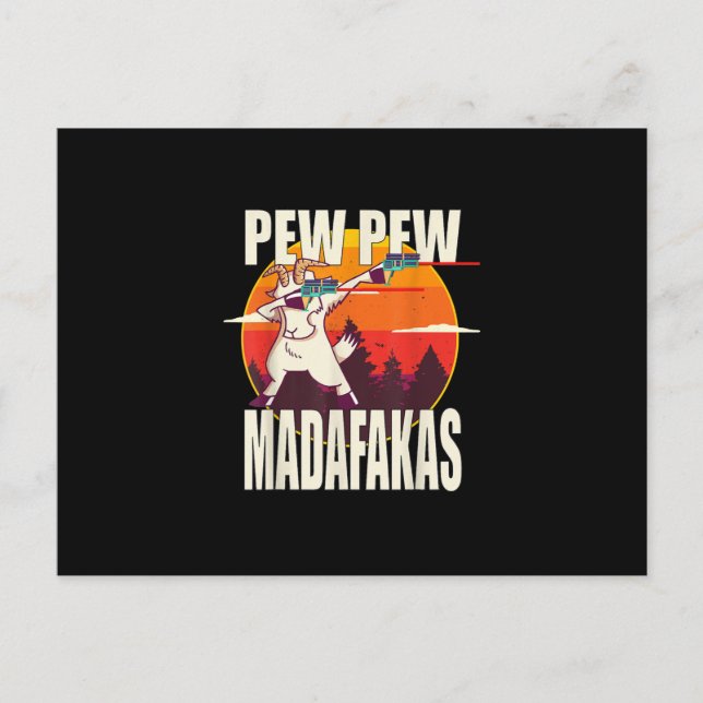 Cartão Postal De Convite Pew Pew Madafakas Pew Pew Madafakas Cabra (Frente)