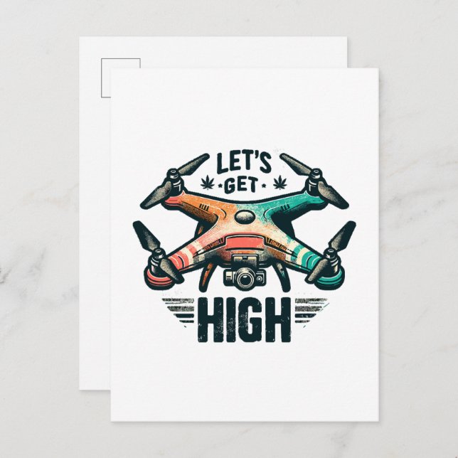 Cartão Postal De Convite Piloto Drone (Frente/Verso)