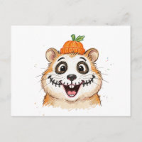 Pintura Facial de Esqueleto Fofo no Hamster de Hal