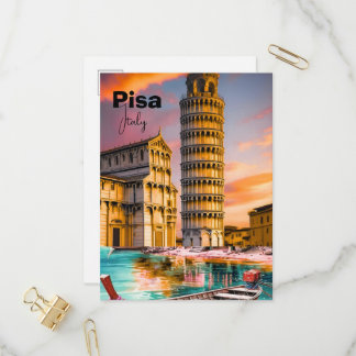 Cartão Postal De Convite Pisa Italy Travel Postcard, Pisa Travel Art Postca