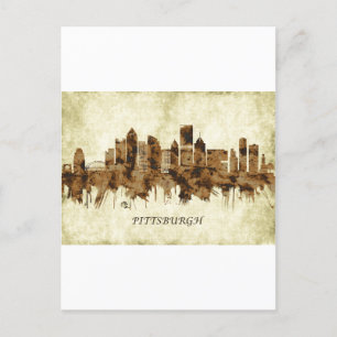 Cartão Postal De Convite Pittsburgh Pensilvânia Cityscape