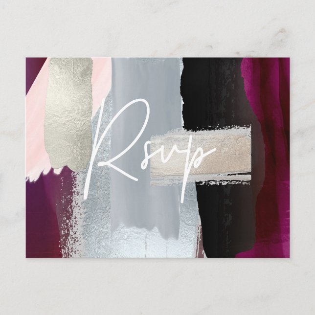 Cartão Postal De Convite PixDezines Moderno Dahlia Vermelho RSVP com Escolh (Frente)