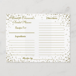 Cartão Postal De Convite Placa de recebimento | Dourada Confetti