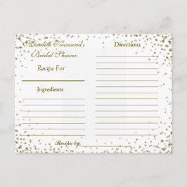 Cartão Postal De Convite Placa de recebimento | Dourada Confetti