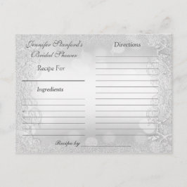 Cartão Postal De Convite Placa de recebimento | Elegância prateada