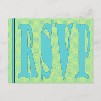 Cartão Postal De Convite Placa RSVP - Aqua Verde