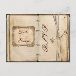 Cartão Postal De Convite placa rsvp do casamento vintage