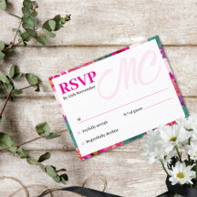 Placa RSVP do Jardim Romance Moderno