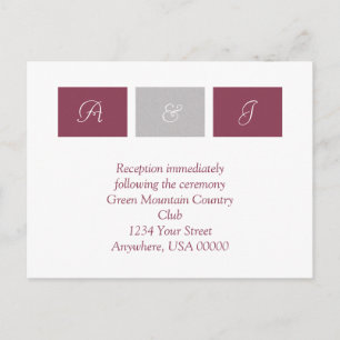 Cartão Postal De Convite Placa RSVP Quadrada rosa