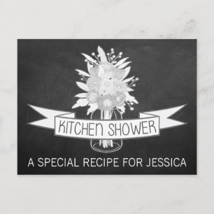 Cartão Postal De Convite Placas de recebimento de Chás de Mason Jar Kitchen