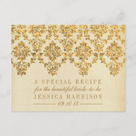 Cartão Postal De Convite Placas de recebimento do Chá de panela Vintage Dou