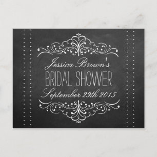 Cartão Postal De Convite Placas de receita de Chá de panela chalkboard eleg