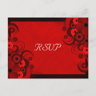 Cartão Postal De Convite Placas de resposta RSVP Elegante Gótica Floral Ver