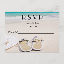 Cartão Postal De Convite Placas RSVP de Casamento de Destino de Praia