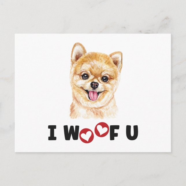 Cartão Postal De Convite Pomeraniana Pom Dog I Te Aluguei (Frente)