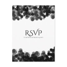 Pontos de Caviar Preto e Branco RSVP de Casamento