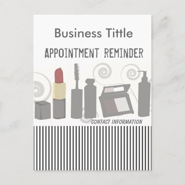 Cartão Postal De Convite Posh Party Beauty Fashion Makeup & Facial (Frente)