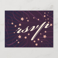 Poster Rustic: EggPlant Purple Wedding RSVP