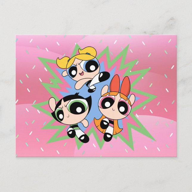 Cartão Postal De Convite Powerpuff Girls Powfator (Frente)