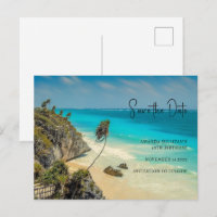 Praia Tropical com Palmas Varridas pelo Vento Salv