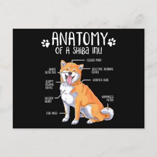 Cartão Postal De Convite presente de amante de cachorro shiba inu da anatom