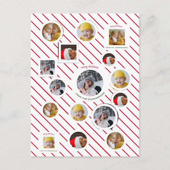 Cartão Postal De Convite Presente personalizado de quatro fotos 🎄 feriado (Frente)