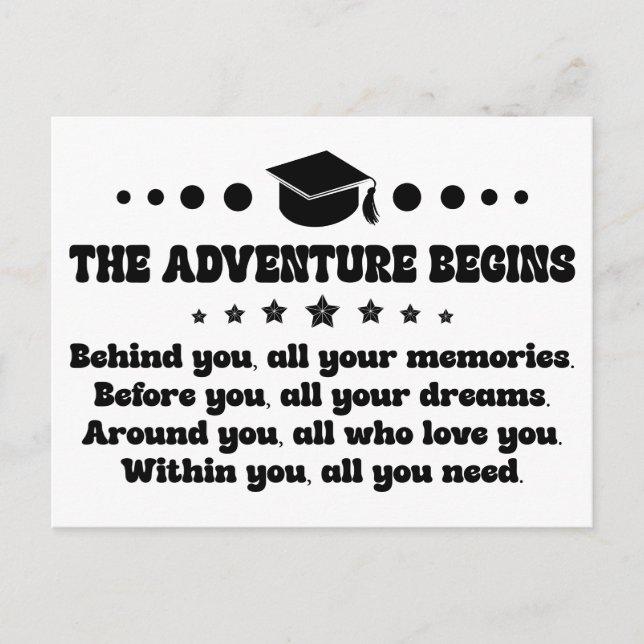 Cartão Postal De Convite Presentes de Graduação para o Dia de Graduação (Frente)