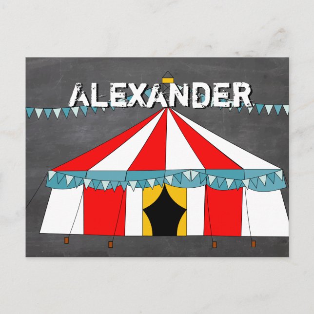 Cartão Postal De Convite Presentes do Partido do Circo (Frente)