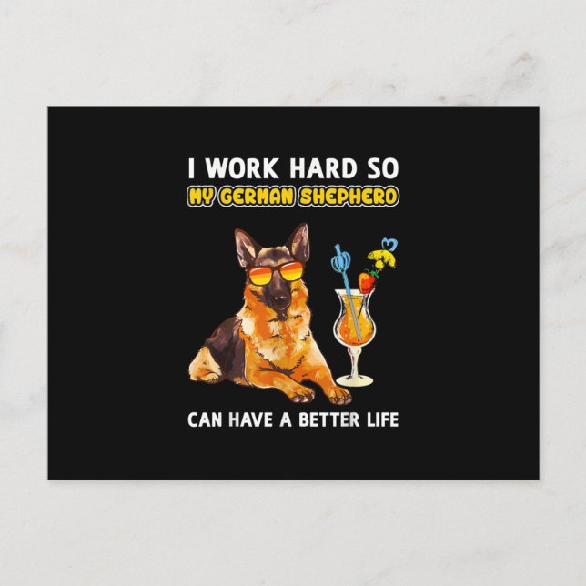Cartão Postal De Convite presentes engraçados pastor alemão amante do pasto (Frente)