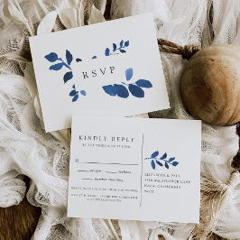 Cartão Postal De Convite Pressed Botanical RSVP Postcard with Meal Choice