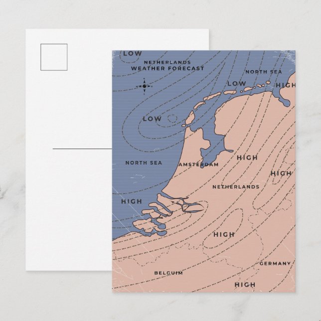 Cartão Postal De Convite Previsão Climática Holandesa (Frente/Verso)