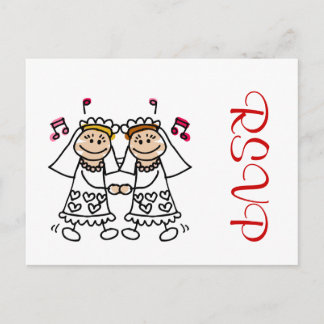 Cartão Postal De Convite Primeira dança lésbica