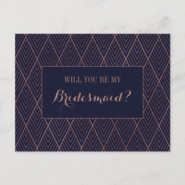 Cartão Postal De Convite Proposta de Bridesmaid Personalizada de Deco de Ar (Frente)
