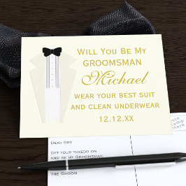 Cartão Postal De Convite Proposta de Casamento de Traje de Noivo
