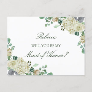 Cartão Postal De Convite Proposta de Dama de Honra Bridesmaid Megan Greener
